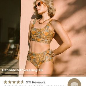 Albion Golden Hour Olivia Swim Crop Bikini Top Size Medium